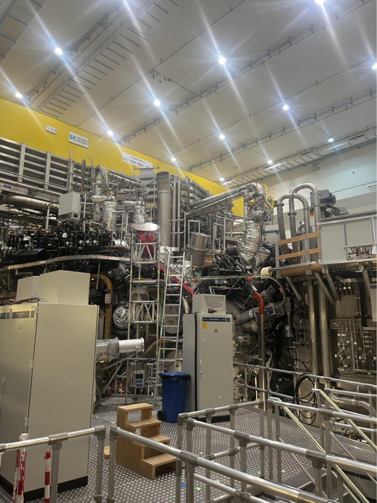 Metal machinery in a lab setting.